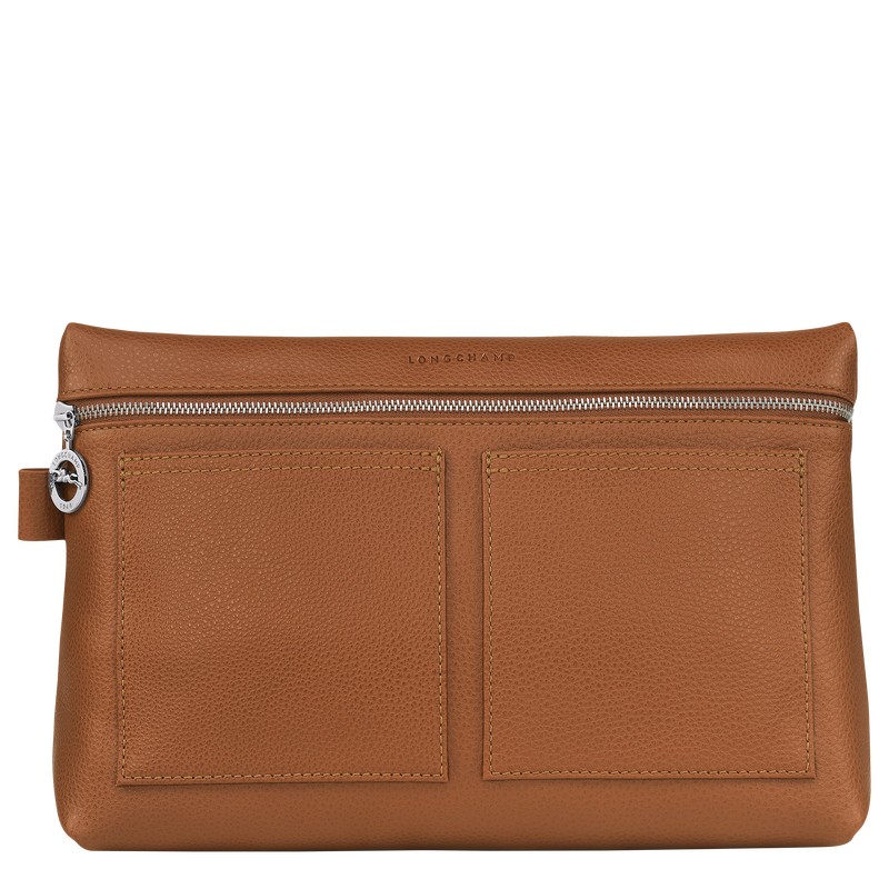 Longchamp Le Foulonné Toiletry case - Leather Toiletry bags Caramel | YC83-S2QG