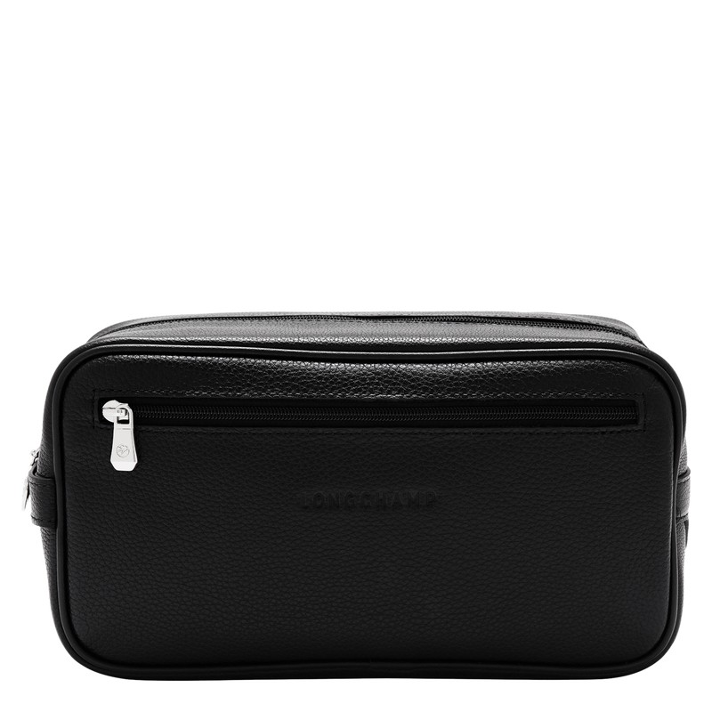 Longchamp Le Foulonné Toiletry case - Leather Toiletry bags Black | IR10-M8SE