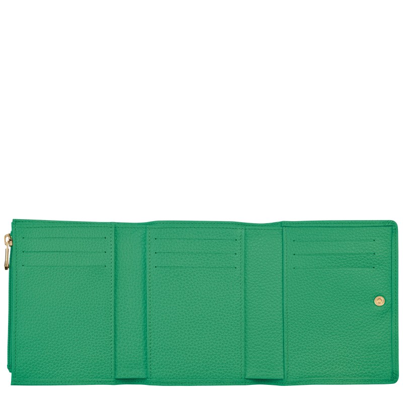 Longchamp Le Foulonné Wallet - Leather Wallets Green | WF38-R4LN