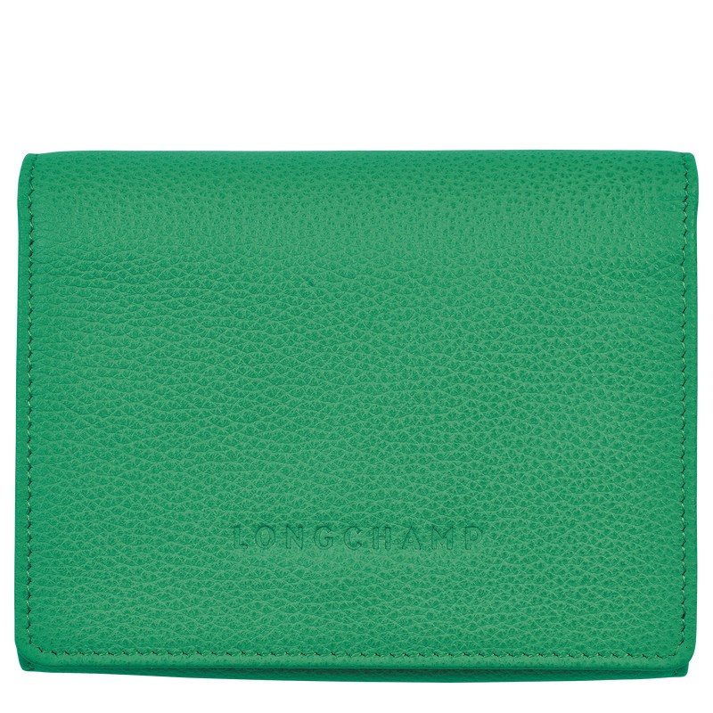 Longchamp Le Foulonné Wallet - Leather Wallets Green | WF38-R4LN