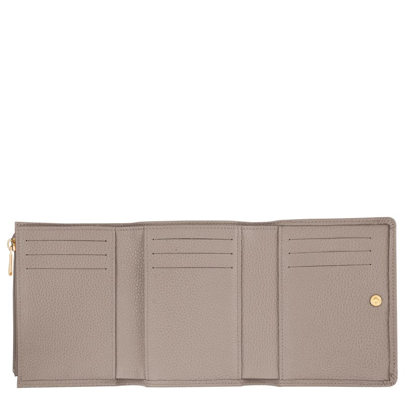 Longchamp Le Foulonné Wallet - Leather Wallets Turtledove | FA67-F5ZZ