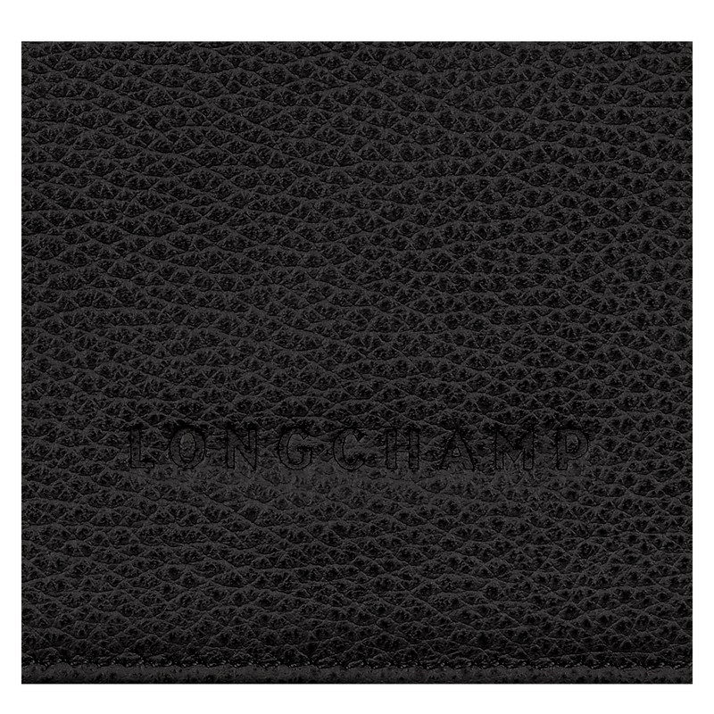 Longchamp Le Foulonné Wallet - Leather Wallets Black | KV55-X5YZ