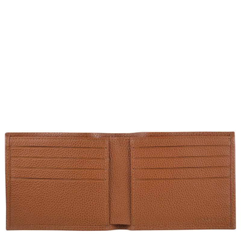 Longchamp Le Foulonné Wallet - Leather Wallets Caramel | XE99-J7WD