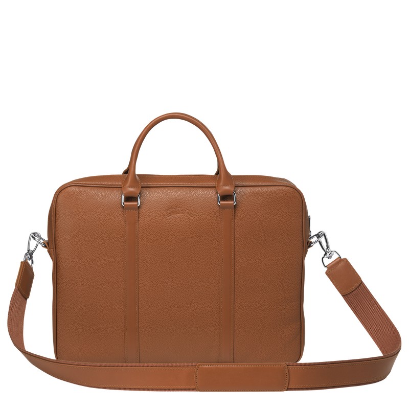 Longchamp Le Foulonné XS Briefcase - Leather Briefcase Caramel | HX71-D9UK