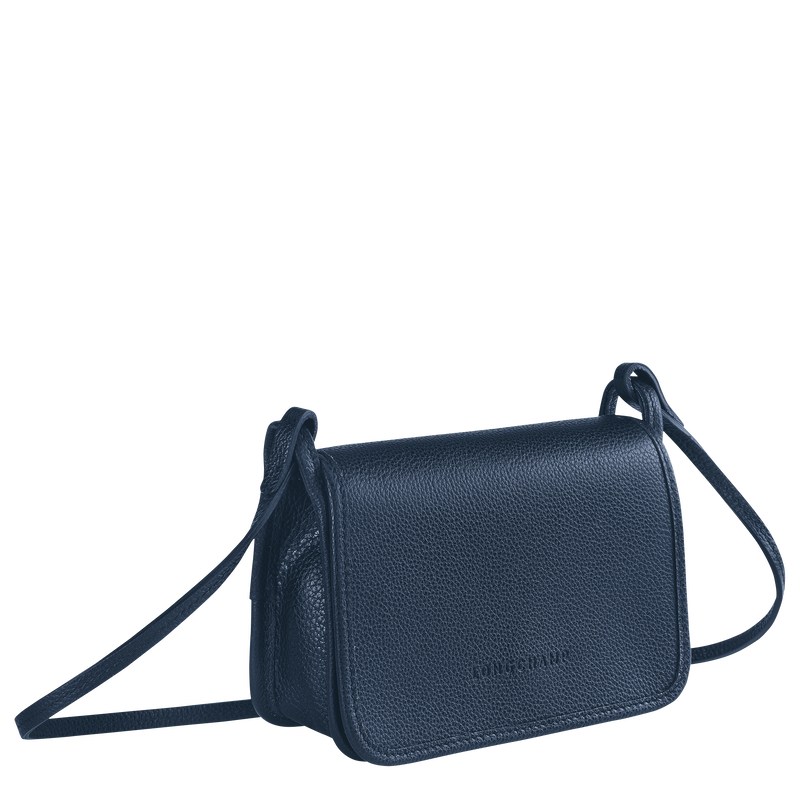 Longchamp Le Foulonné XS Clutch - Leather Crossbody bags Navy | FF72-U3ID