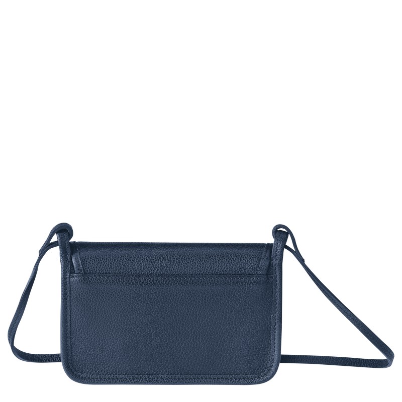 Longchamp Le Foulonné XS Clutch - Leather Crossbody bags Navy | FF72-U3ID