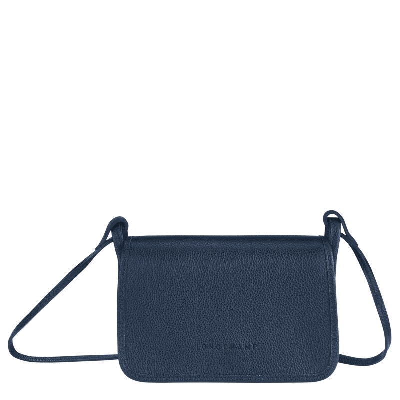 Longchamp Le Foulonné XS Clutch - Leather Crossbody bags Navy | FF72-U3ID