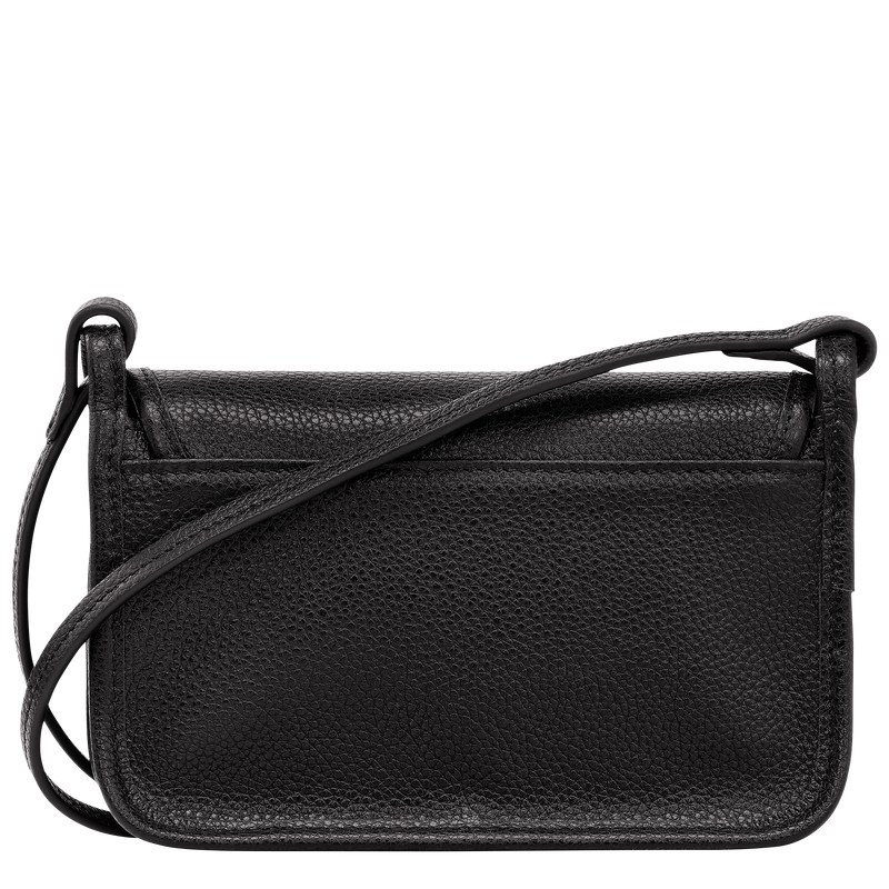 Longchamp Le Foulonné XS Clutch - Leather Crossbody bags Black | QD60-V9KT