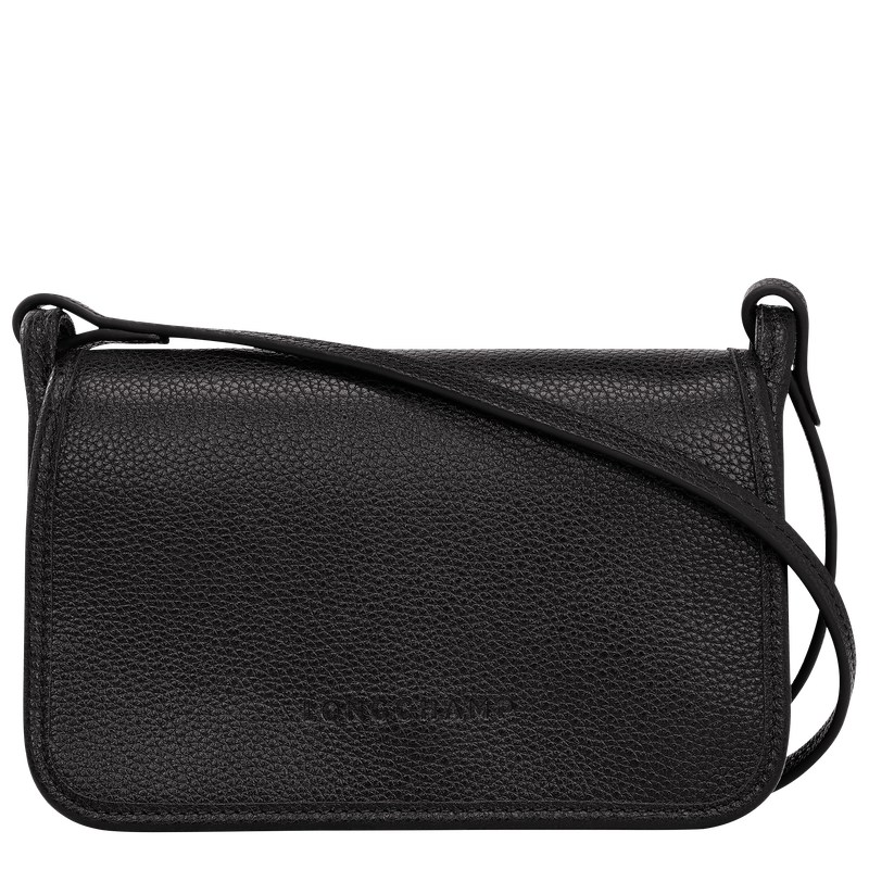 Longchamp Le Foulonné XS Clutch - Leather Crossbody bags Black | QD60-V9KT