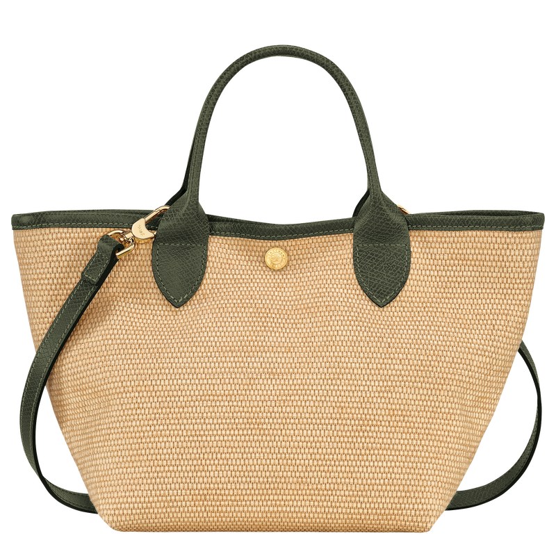 Longchamp Le Panier Pliage S Basket bag - Canvas Handbags Khaki | MR19-C1DA