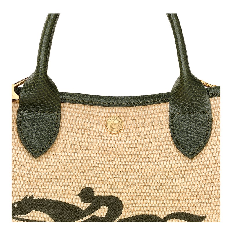 Longchamp Le Panier Pliage S Basket bag - Canvas Handbags Khaki | MR19-C1DA