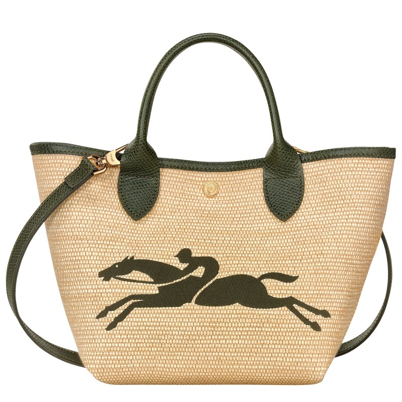 Longchamp Le Panier Pliage S Basket bag - Canvas Handbags Khaki | MR19-C1DA