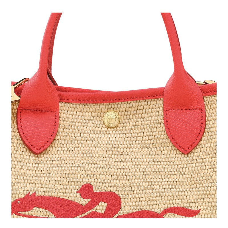 Longchamp Le Panier Pliage S Basket bag - Canvas Handbags Strawberry | PW17-B4HQ