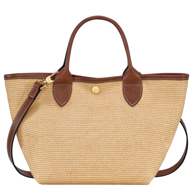 Longchamp Le Panier Pliage S Basket bag - Canvas Handbags Brown | IZ47-Q7MX