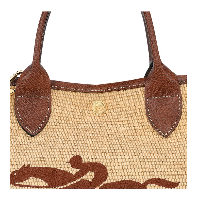 Longchamp Le Panier Pliage S Basket bag - Canvas Handbags Brown | IZ47-Q7MX