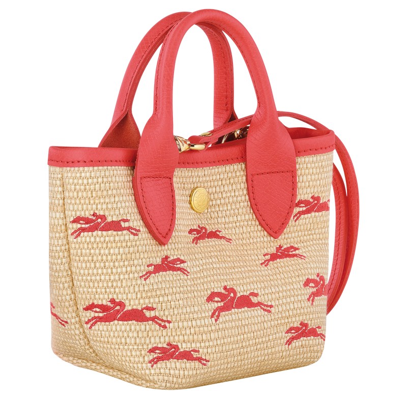 Longchamp Le Panier Pliage XS Basket - Canvas Handbags Strawberry | JQ19-I6UG