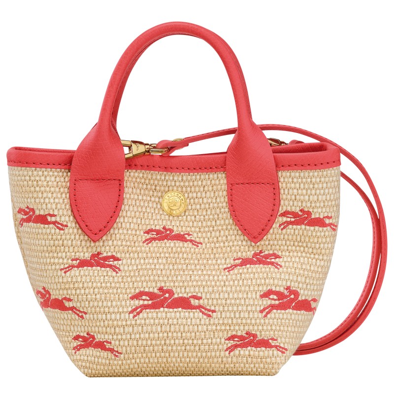 Longchamp Le Panier Pliage XS Basket - Canvas Handbags Strawberry | JQ19-I6UG