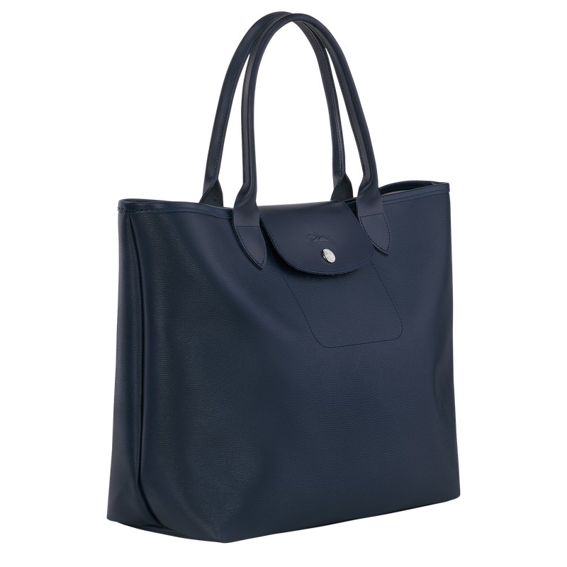 Longchamp Le Pliage City L Tote bag - Canvas Shoulder bags Navy | XD95-U9CJ