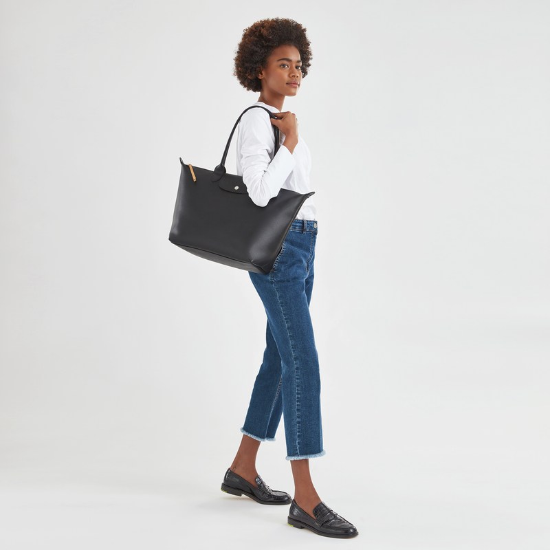 Longchamp Le Pliage City L Tote bag - Canvas Shoulder bags Black | BS09-B6SY