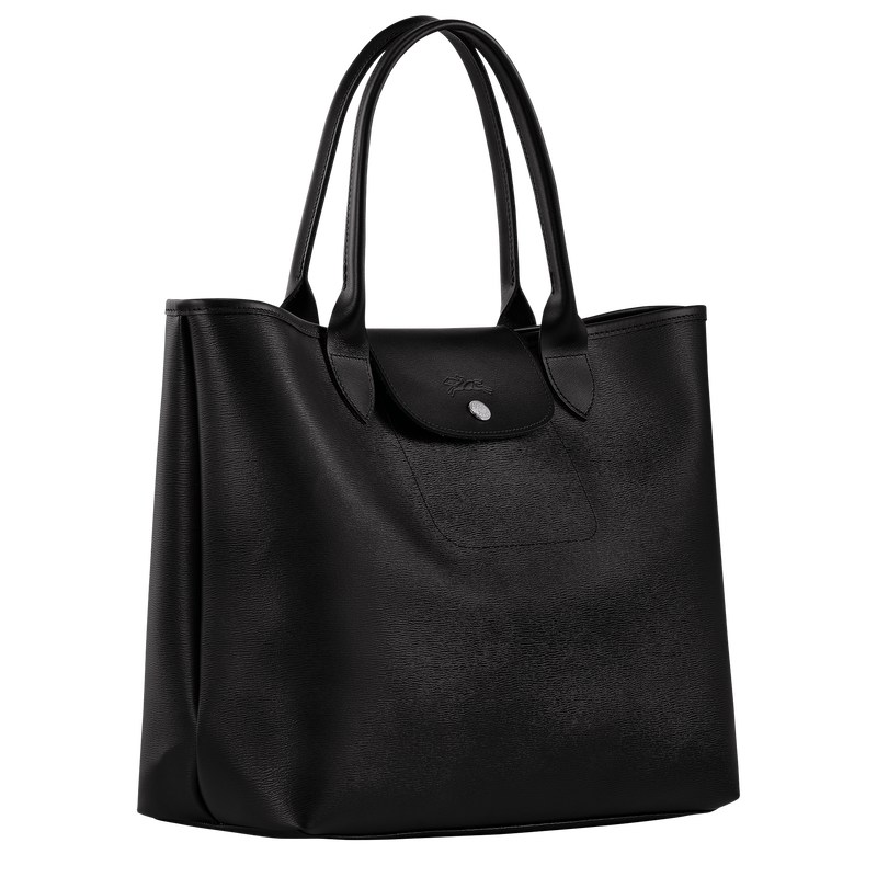 Longchamp Le Pliage City L Tote bag - Canvas Shoulder bags Black | TF20-E7ZS