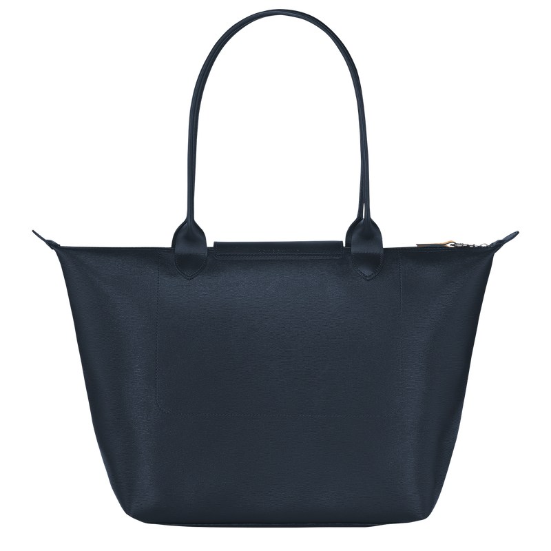 Longchamp Le Pliage City L Tote bag - Canvas Shoulder bags Navy | ZS99-N3EA