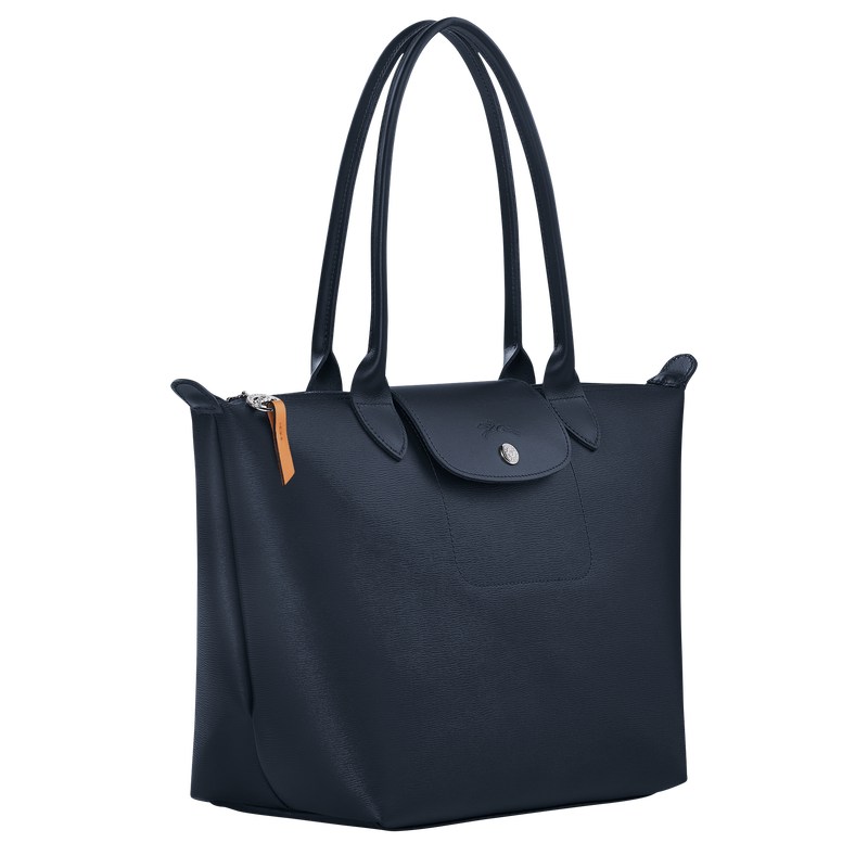 Longchamp Le Pliage City M Tote bag - Canvas Shoulder bags Navy | MY59-J2XF