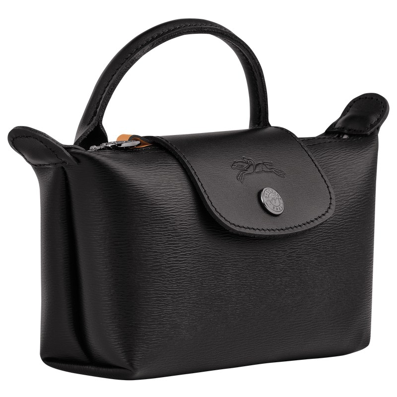 Longchamp Le Pliage City Pouch with handle - Canvas Pouches & Cases Black | FJ53-D0YI