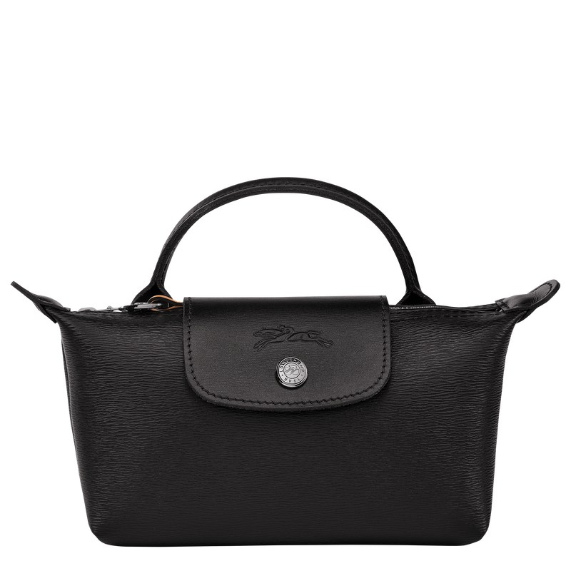 Longchamp Le Pliage City Pouch with handle - Canvas Pouches & Cases Black | FJ53-D0YI