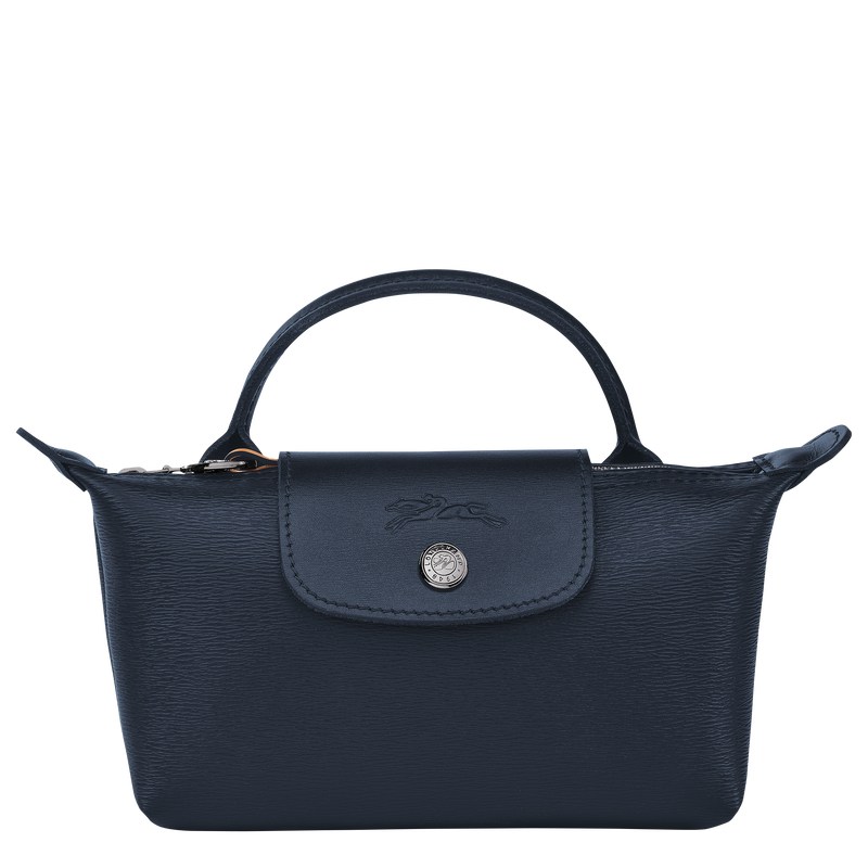 Longchamp Le Pliage City Pouch with handle - Canvas Pouches & Cases Navy | AF59-B4UO