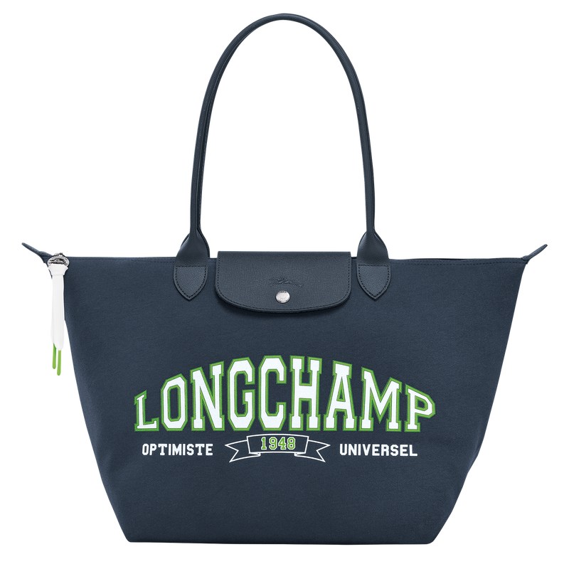 Longchamp Le Pliage Collection L Tote bag - Canvas Shoulder bags Navy | XG22-F3KE