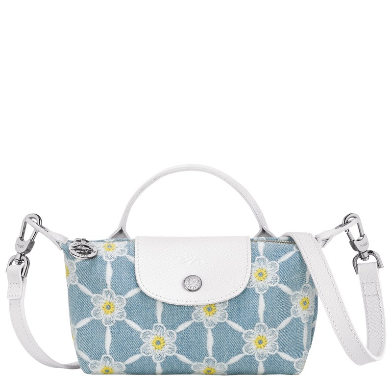 Longchamp Le Pliage Collection Pouch - Canvas Pouches & Cases Sky Blue | BH32-N5EI