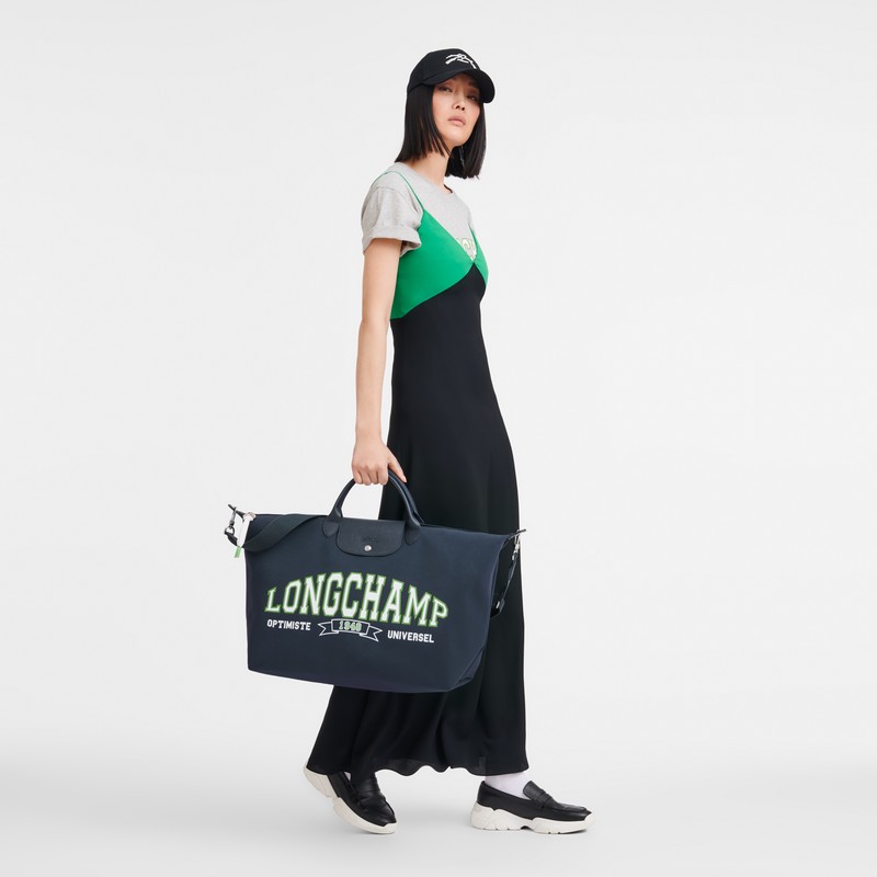 Longchamp Le Pliage Collection Travel bag - Canvas Travel bags Navy | QZ57-P0XB