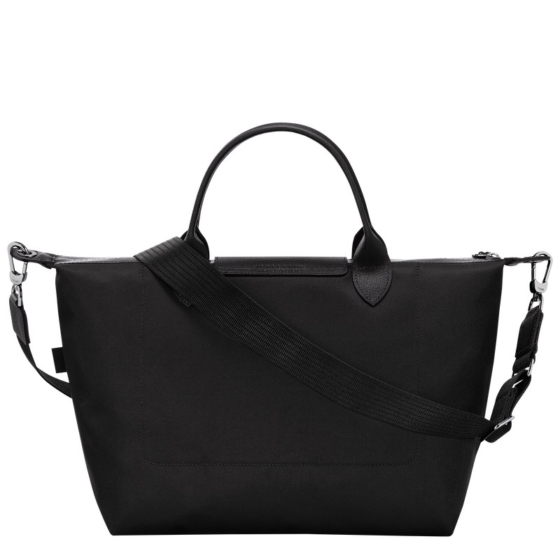 Longchamp Le Pliage Energy L Handbag - Recycled canvas Handbags Black | QE71-O1PB