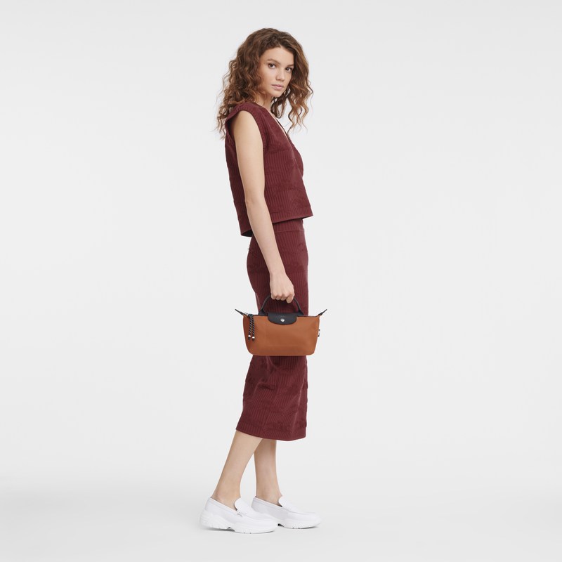 Longchamp Le Pliage Energy Pouch - Recycled canvas Pouches & Cases Sienna | NU41-E9WZ