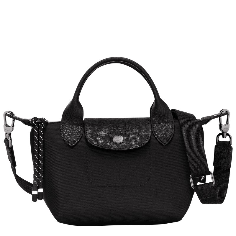 Longchamp Le Pliage Energy XS Handbag - Recycled canvas Handbags Black | FI98-P1ZV