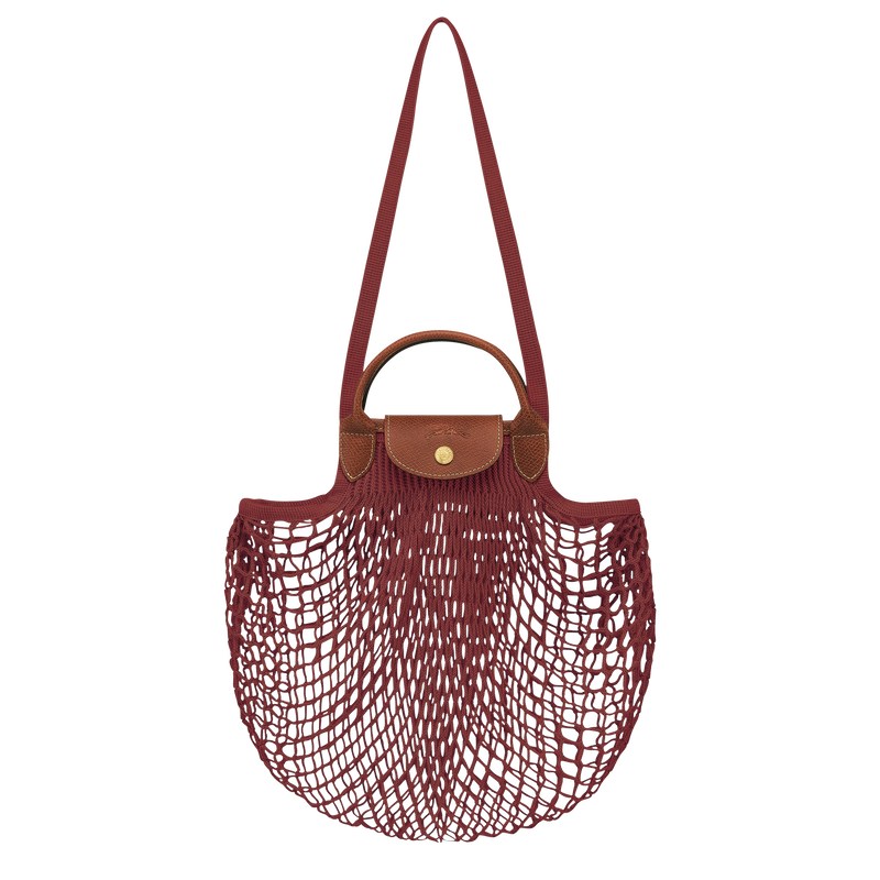 Longchamp Le Pliage Filet L Mesh bag - Canvas Handbags Mahogany | JZ29-R9MO