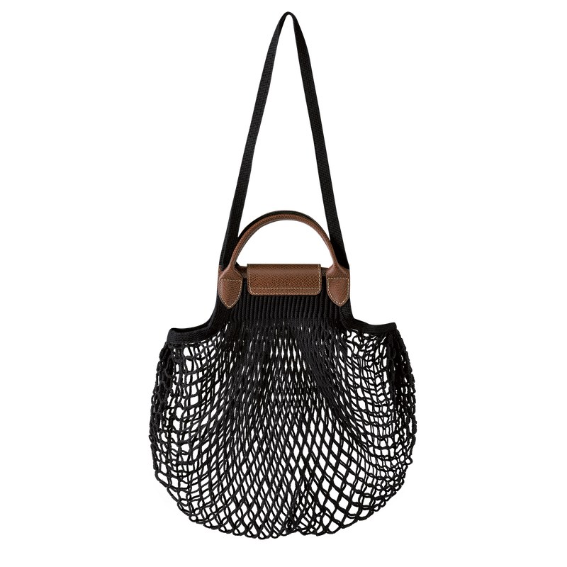 Longchamp Le Pliage Filet L Mesh bag - Canvas Handbags Black | SV87-N2IB