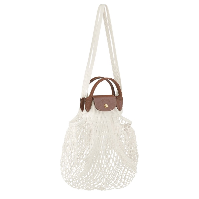 Longchamp Le Pliage Filet L Mesh bag - Canvas Handbags Ecru | AX55-X2VS