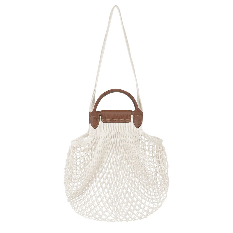 Longchamp Le Pliage Filet L Mesh bag - Canvas Handbags Ecru | AX55-X2VS