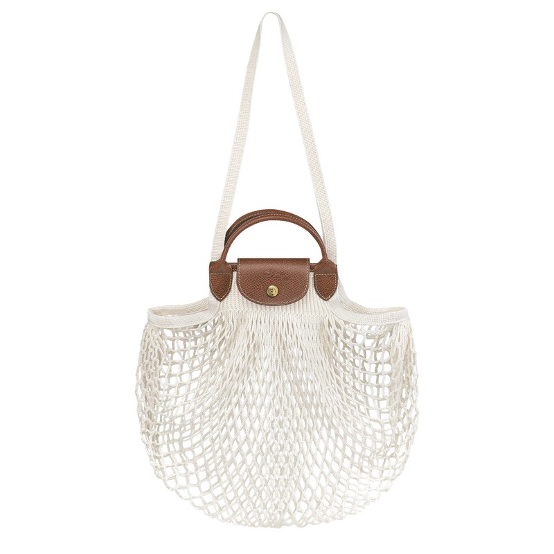 Longchamp Le Pliage Filet L Mesh bag - Canvas Handbags Ecru | AX55-X2VS