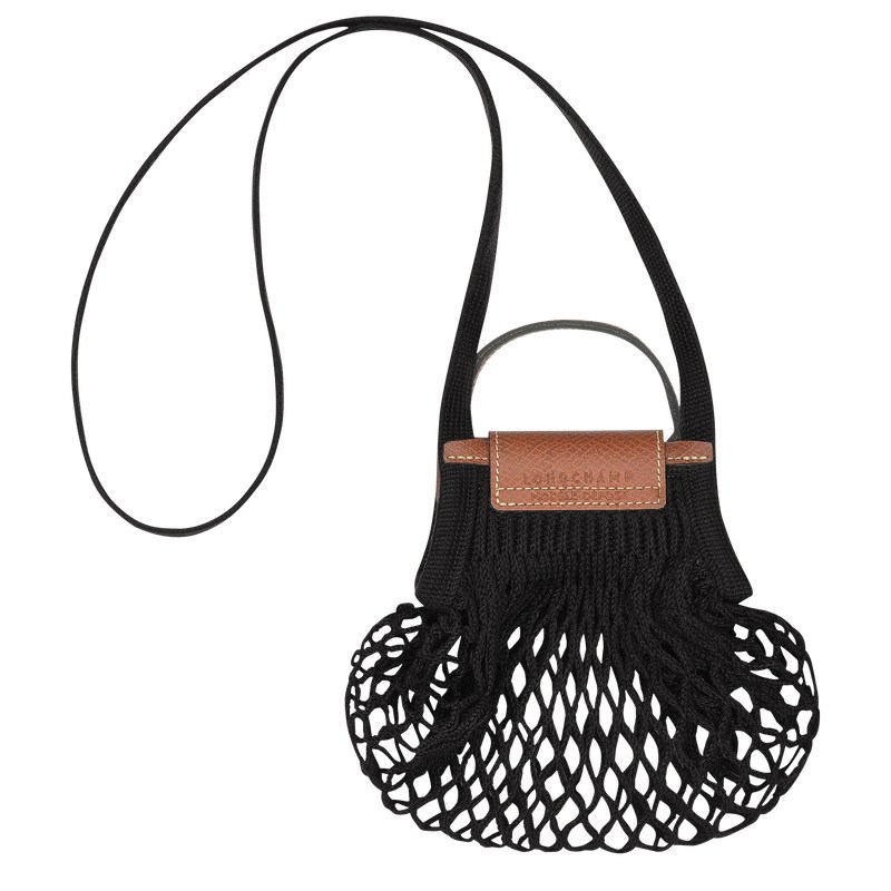 Longchamp Le Pliage Filet XS Mesh bag - Canvas Crossbody bags Black | RG37-D8WR