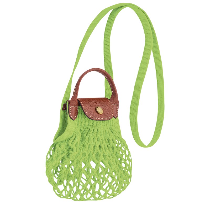 Longchamp Le Pliage Filet XS Mesh bag - Canvas Crossbody bags Green Light/Strawberry | AK62-V5WW