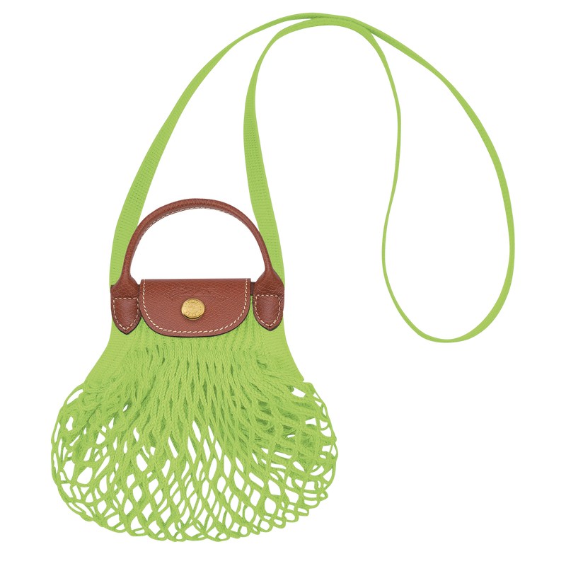 Longchamp Le Pliage Filet XS Mesh bag - Canvas Crossbody bags Green Light/Strawberry | AK62-V5WW