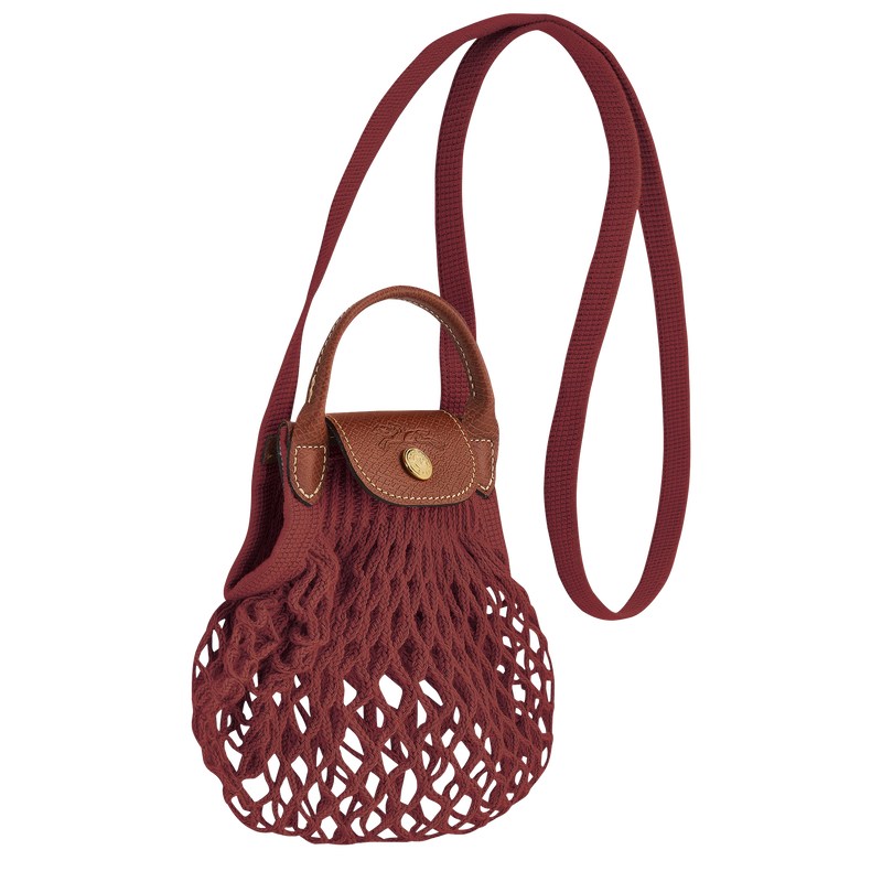 Longchamp Le Pliage Filet XS Mesh bag - Canvas Crossbody bags Mahogany | OG72-F1EG