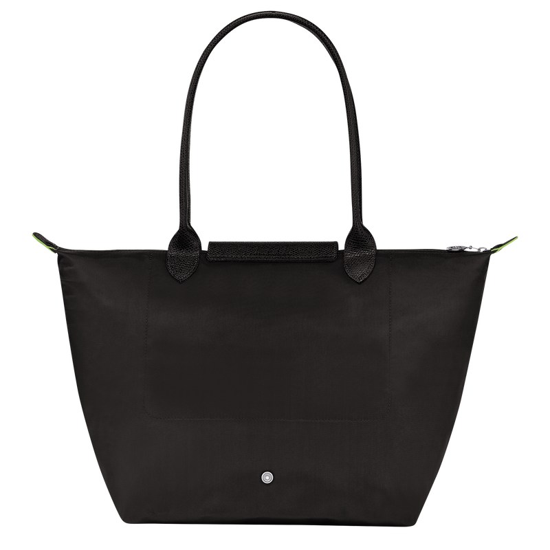 Longchamp Le Pliage Green L Tote bag - Recycled canvas Shoulder bags Black | LV88-F7CQ