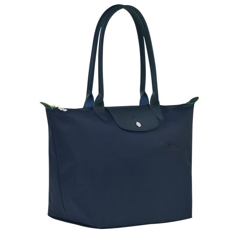 Longchamp Le Pliage Green L Tote bag - Recycled canvas Shoulder bags Navy | ZN10-O8WC