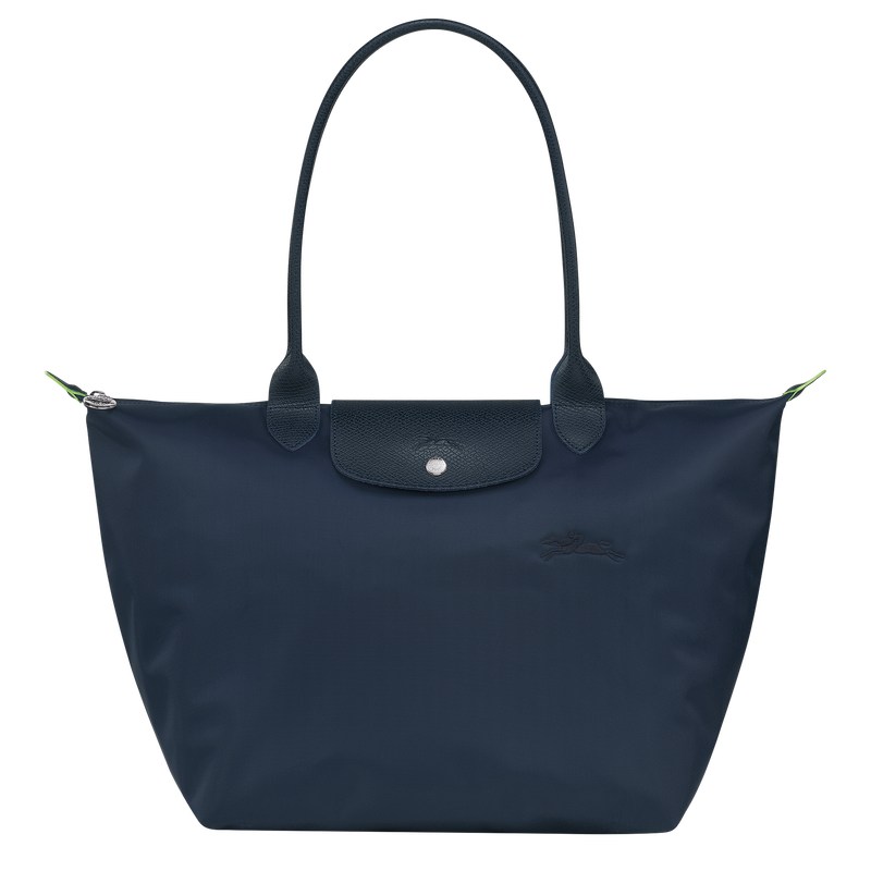 Longchamp Le Pliage Green L Tote bag - Recycled canvas Shoulder bags Navy | ZN10-O8WC