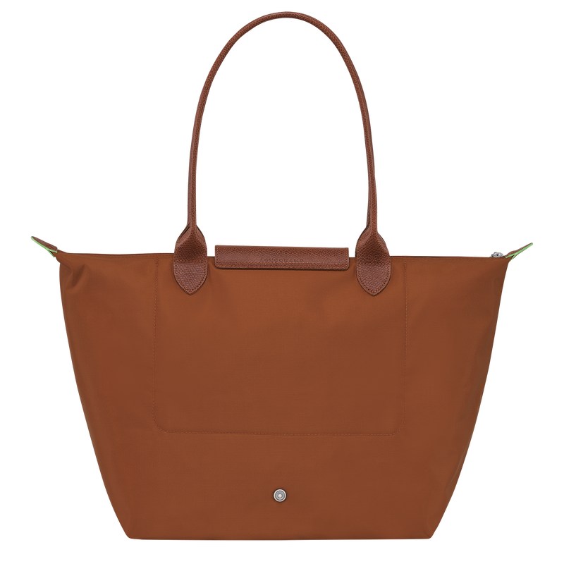 Longchamp Le Pliage Green L Tote bag - Recycled canvas Shoulder bags Cognac | SY75-Z0BD