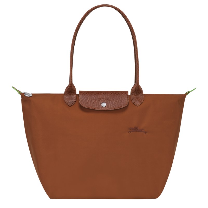 Longchamp Le Pliage Green L Tote bag - Recycled canvas Shoulder bags Cognac | SY75-Z0BD