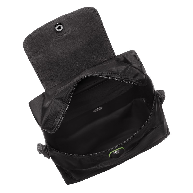 Longchamp Le Pliage Green M Backpack - Recycled canvas Backpacks Black | SL28-G3HG